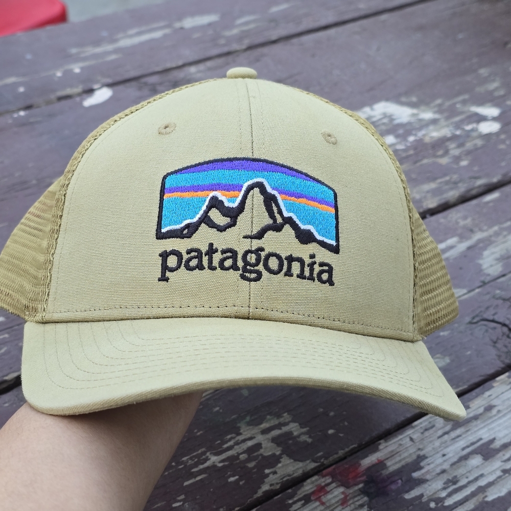 Patagonia Tan Trucker Unisex Hat Cap.
